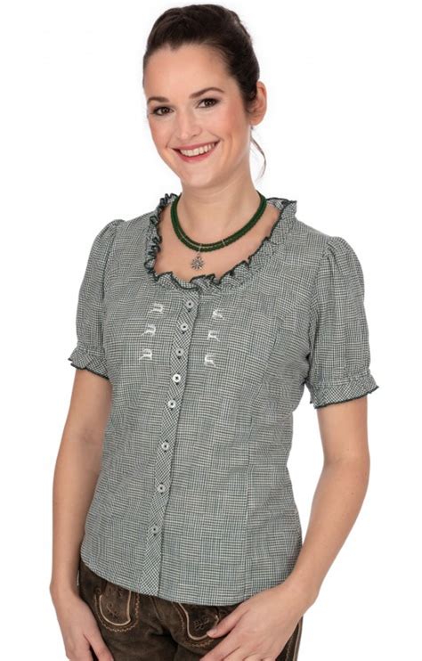 Os Trachten Bluse Antonella Dunkelgr N Alpenclassics De