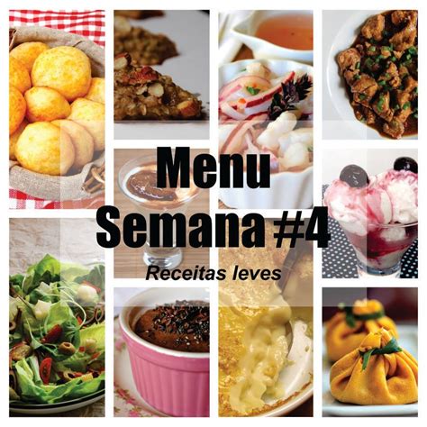 Menu Da Semana Receitas Leves Cozinhando Para Ou