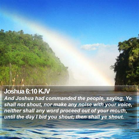 Joshua 6:10 KJV Bible Verse Images