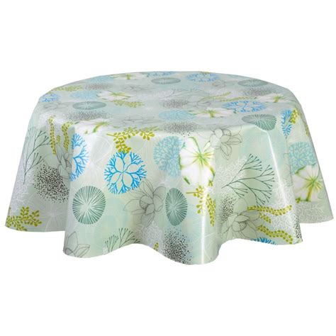 Nappe Ronde Nofica en Toile Cirée Vert Diam 135 cm Fraîcheur Végétale