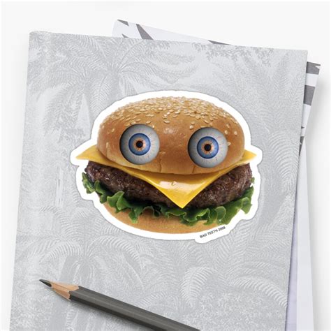 "Burger Face" Stickers by badteeth | Redbubble