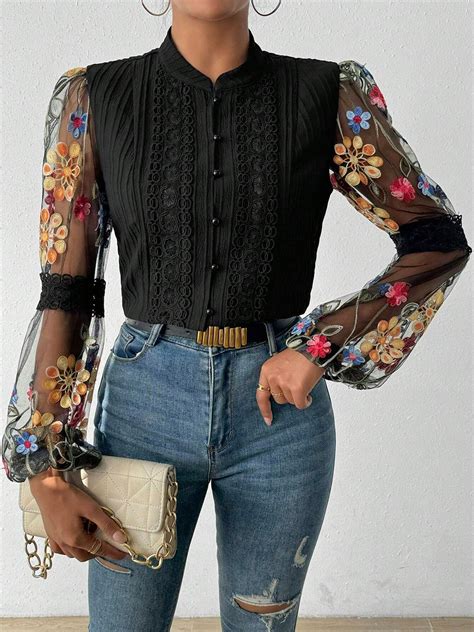 Blouses Femmes Décontracté Floral Printemps Automne Aucune élasticité