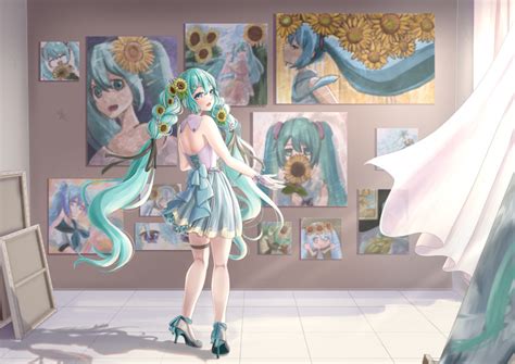 Safebooru 1girl Absurdres Aqua Eyes Aqua Hair Hatsune Miku Highres Long Hair Solo Twintails