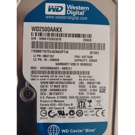 Disque Dur Go Sata Western Digital Caviar Blue Wd Aakx