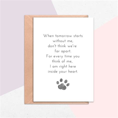 Pet Loss Sympathy Card Pet Bereavement Card Pet Death - Etsy Australia