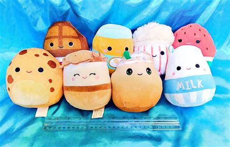 Set of 8 - Mini Squishmallow Food Plush Lot - Cookie Milk Popcorn Chocolate