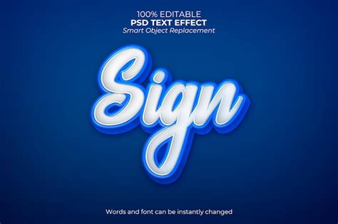 Signo Psd Efecto De Texto D Totalmente Editable Alta Calidad Archivo