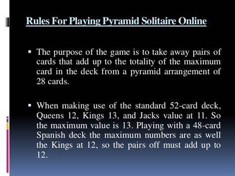 Rules For Playing Pyramid Solitaire Online