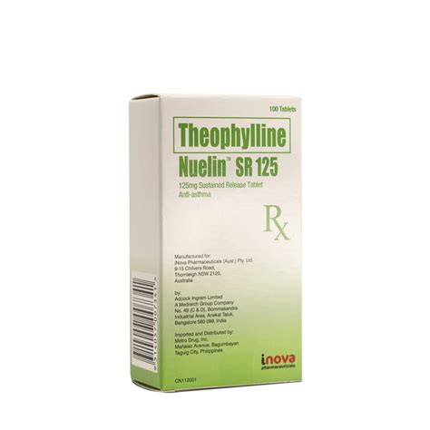 NUELIN SR 125 Theophylline 125mg Sustained Release Tablet 100 S Price