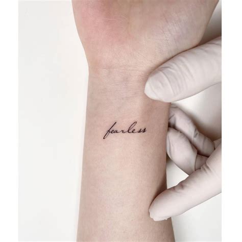 Fearless Lettering Tattoo Located On The Wrist