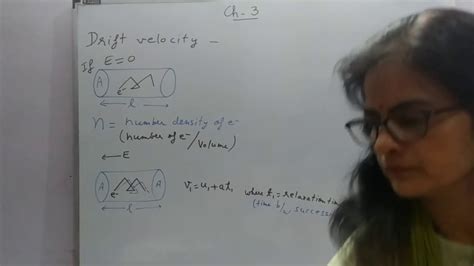 Xii Derivation Of Drift Velocity And Its Relation With Current Youtube