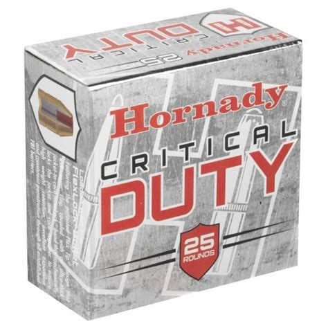 Hornady Critical Duty 9mm Ammo 135gr Flexlock Duty 25 Rounds