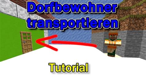 Minecraft Dorfbewohner Transportieren Tutorial YouTube