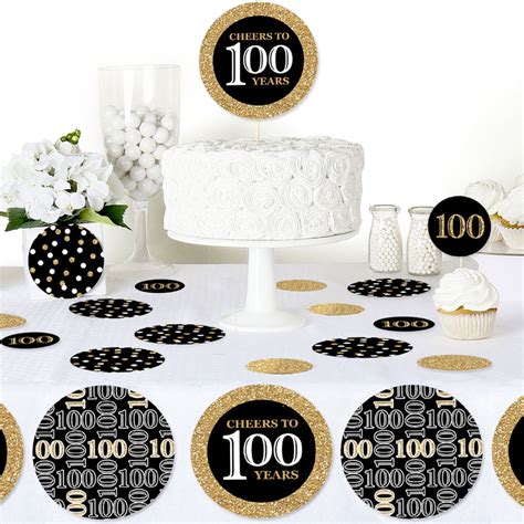 Adult 100th Birthday Gold Birthday Party Giant Circle Confetti