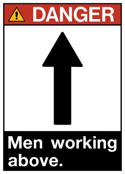 Danger Men Working Above A Western Safety Sign