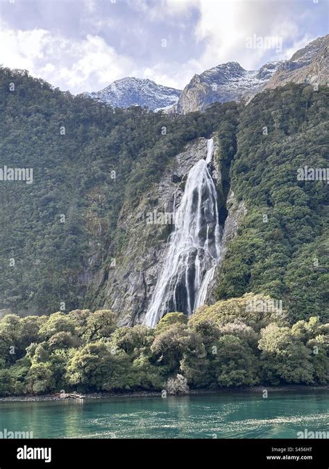 Milford sound waterfalls Stock Photo - Alamy