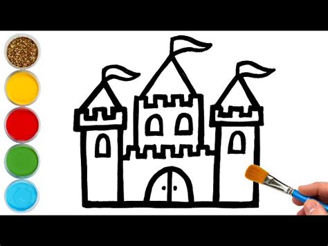 Castle Drawing, Coloring & Painting Vespa for Kids, Toddlers | Improve ...