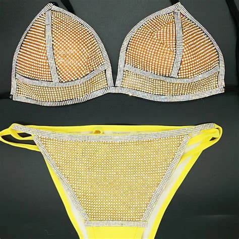 2018 Bling Halter Push Up Bikini Sequins Sexy Bikinis Off Shoulder Swimwear Women Swimsuits