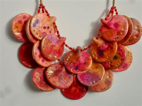 Necklace Polymer Clay With Alcohol Ink Made To Order In Any Colour