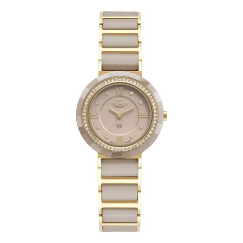 Rel Gio Technos Feminino Ceramic Saphire Dourado Mrp C Multicores