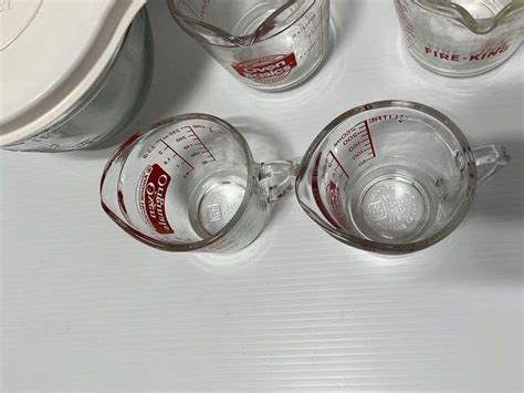 6 Older Glass Measuring Cups Bowls With Handles Include Pampered