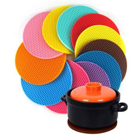 Uxcell Kitchen Rubber Round Shaped Heat Insulated Mat Hot Pot Pad X D T Kroger