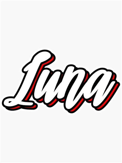 Luna First Name Hand Lettering Design Sticker For Sale By Sulies