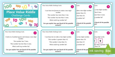 Place Value Riddle Challenge Cards Teacher Made Twinkl