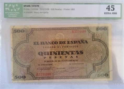 Espagne 500 Peseta 1938 Pick 114a Catawiki