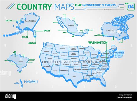 Mapa De Estados Unidos M Xico Y Canad Canada Y Estados Unidos Mapa