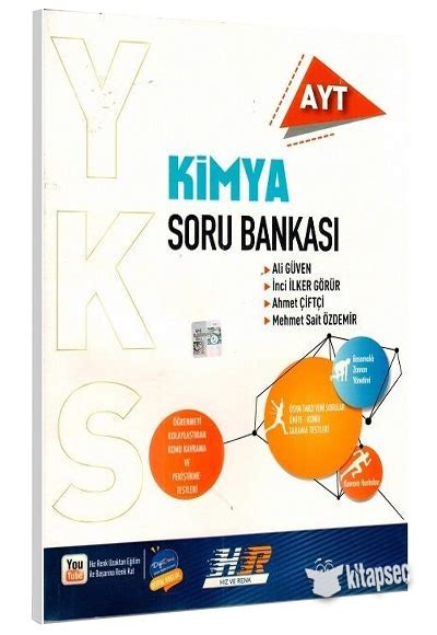 YKS AYT Kimya Soru Bankası Hız ve Renk Yayınları 9786057530943