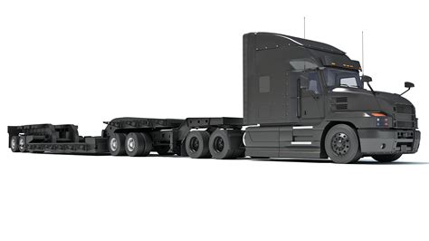 Truck with Lowboy Trailer – 3D Horse