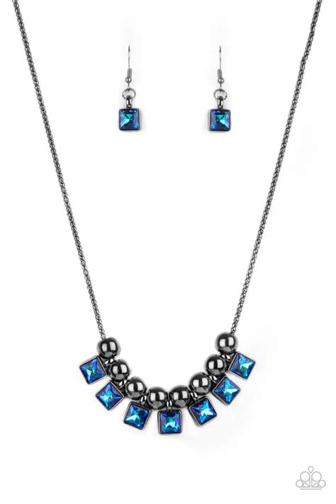 Paparazzi Necklace ~ Graciously Audacious Blue Paparazzi Jewelry Online Store