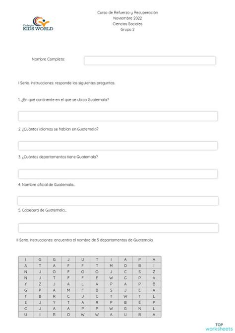 Sociales G2 Ficha Interactiva Topworksheets