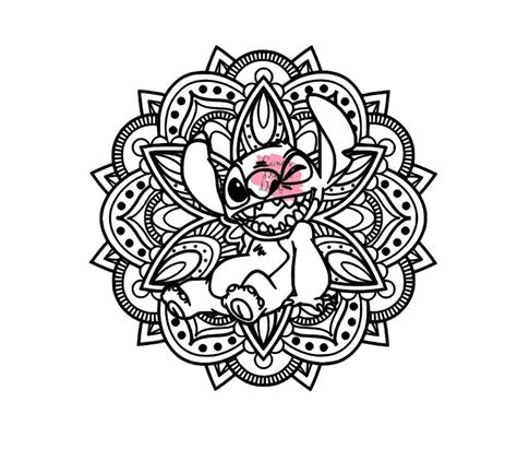 Stitch Mandala Zendala Lilo and Stitch Coloring Page - Etsy India