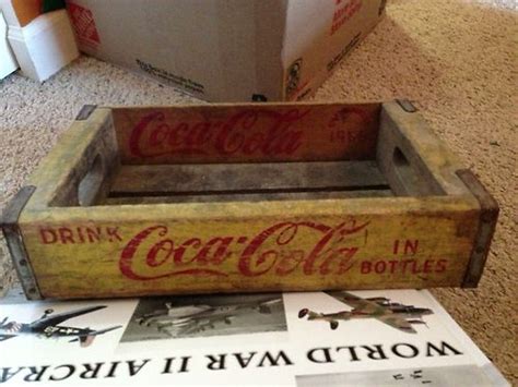 Vintage Antique Coca Cola Wooden Crate Yellow Red Antique Price