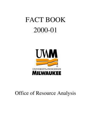 Fillable Online Www4 Uwm FACT BOOK 2000 01 UW Milwaukee Www4 Uwm