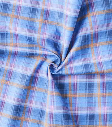 Eddie Bauer Blue Plaid Flannel Prints Fabric Joann