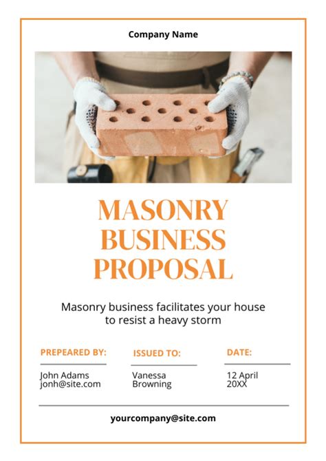 Masonry Services Business Online Proposal Template Vistacreate