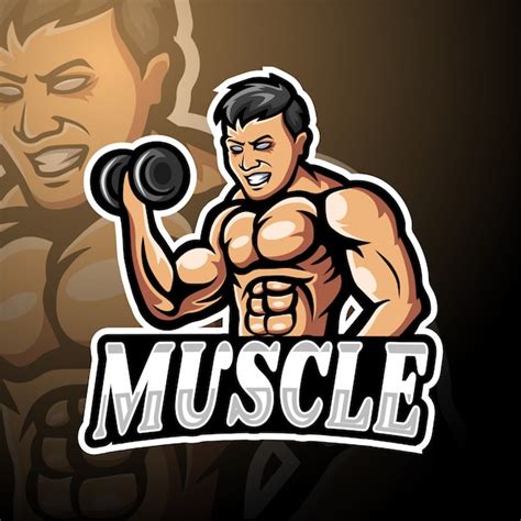 Premium Vector Muscle Esport Logo Mascot Design