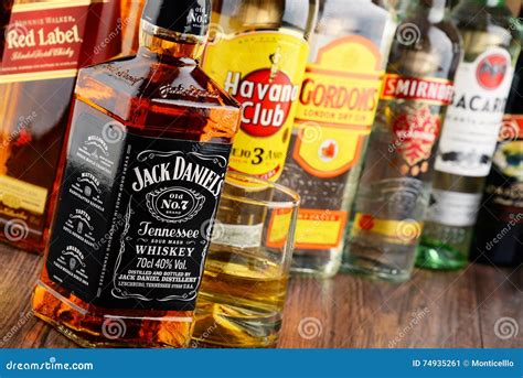 Bottles of Assorted Hard Liquor Brands Editorial Photo - Image of scotch, editorial: 74935261