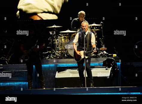Bruce Springsteen perform on stage during Bruce Springsteen and The E