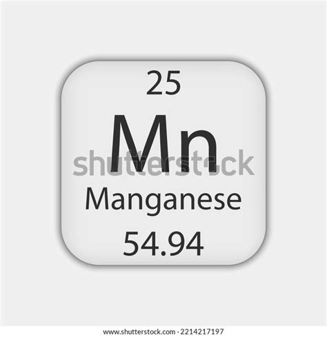 Manganese Symbol Chemical Element Periodic Table Stock Vector Royalty