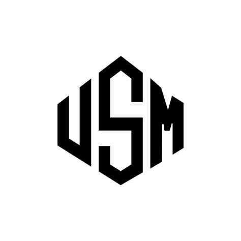 diseño de logotipo de letra usm con forma de polígono. diseño de ...