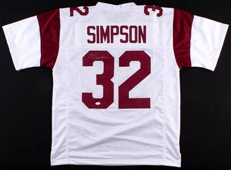 O J Simpson Signed USC Trojans Jersey JSA COA Buffalo Bills All Time