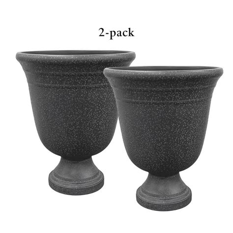 Vigoro Westpoint In Dia Grey Composite Urn Planter With Pedestal