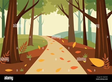 Path Fallen Leaves Stock Vector Images Alamy