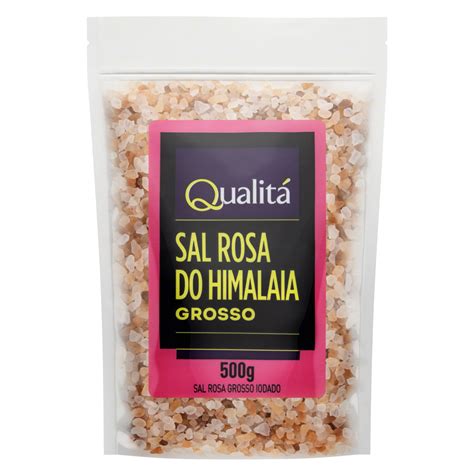 Sal Rosa do Himalaia Grosso Iodado Qualitá Pouch 500g Clube Extra