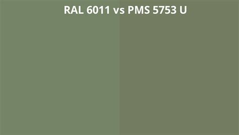 RAL 6011 Vs PMS 5753 U RAL Colour Chart UK