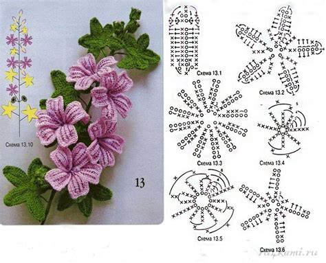 Crochet Flower Diagram Pattern Ergahandmade Crochet Flower